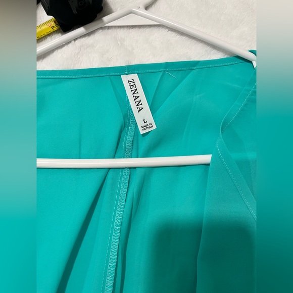 NWT Zenana Light Blue Kimono - Size Large - Picture 4 of 10